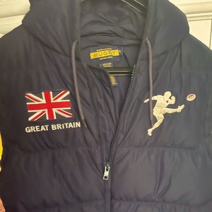 Men… Blue… Great Britain Rugby Jacket…turns into a vest.. Small..